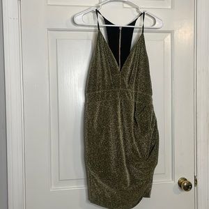 Gold mini dress